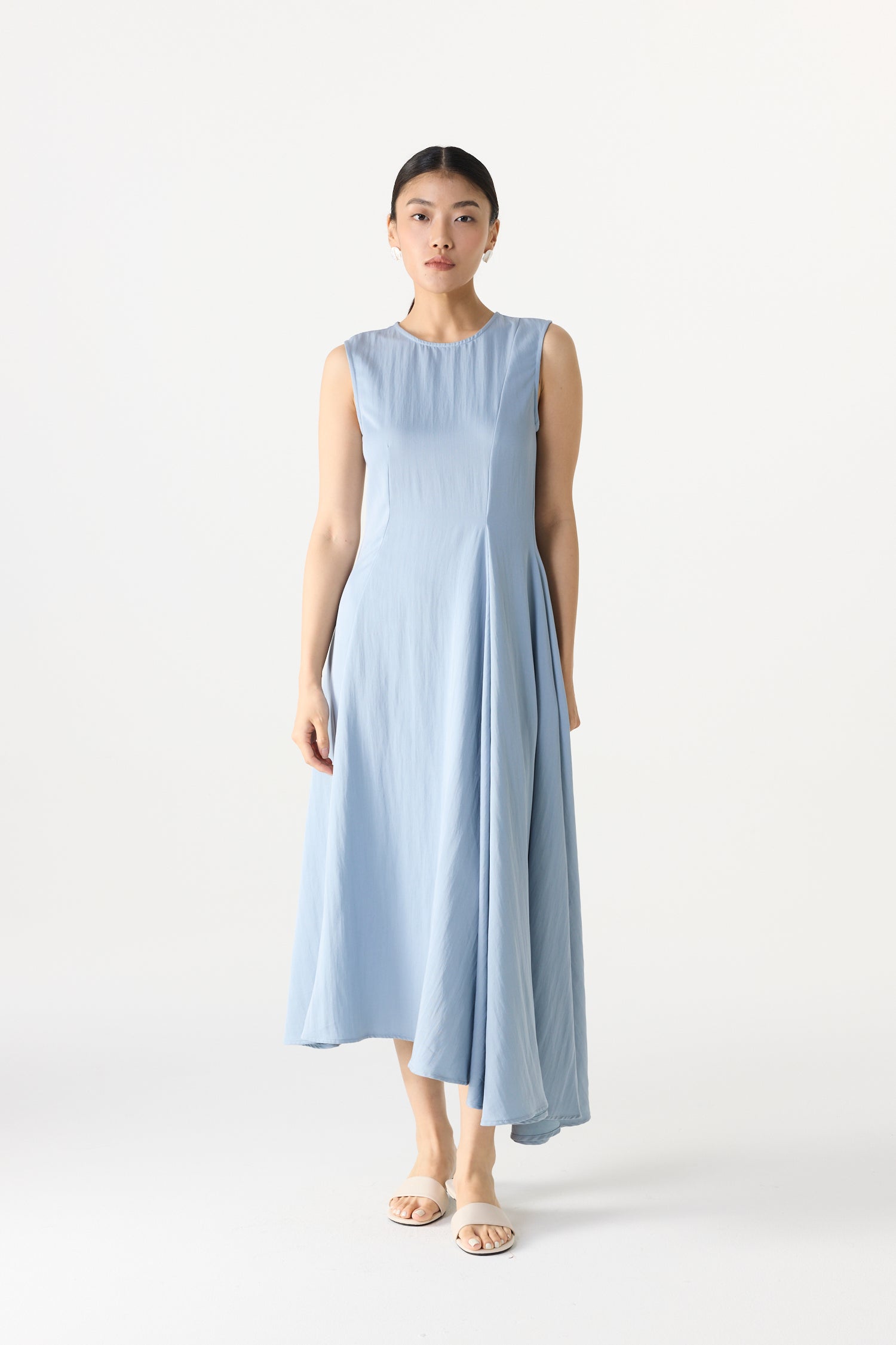 Darted Sleeveless Mini Dress