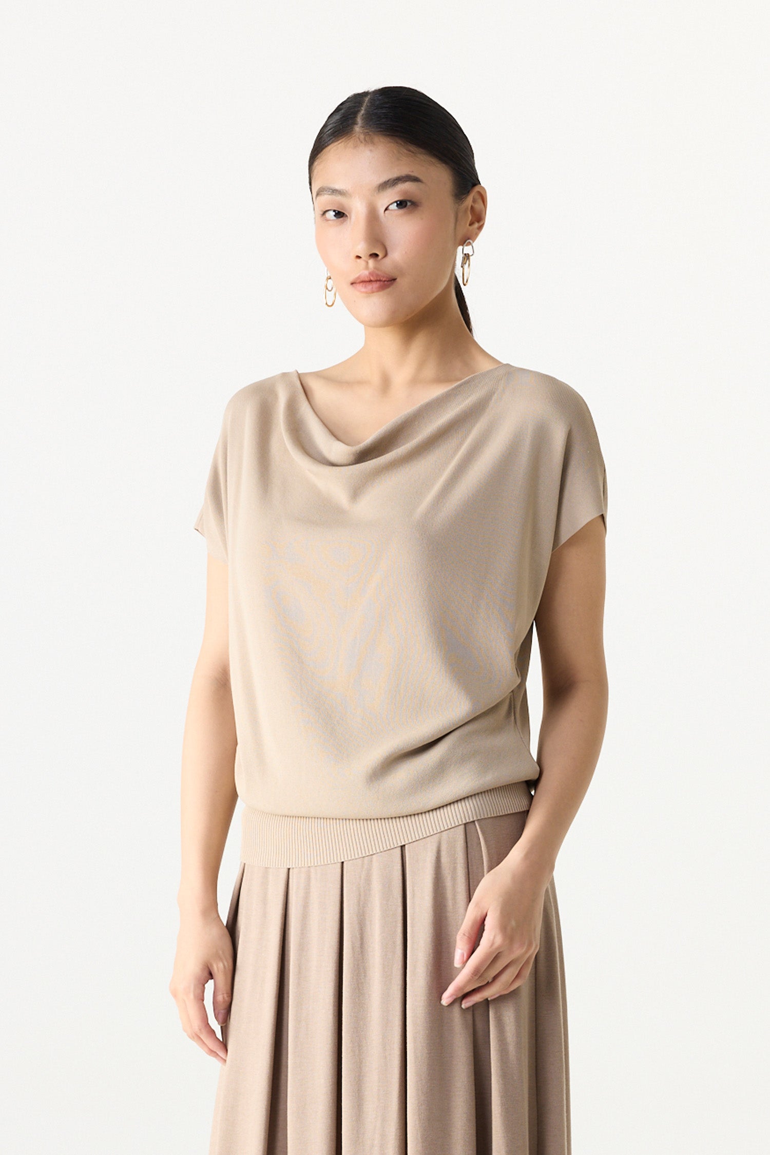 Cowl Neck Magyar Knit Top