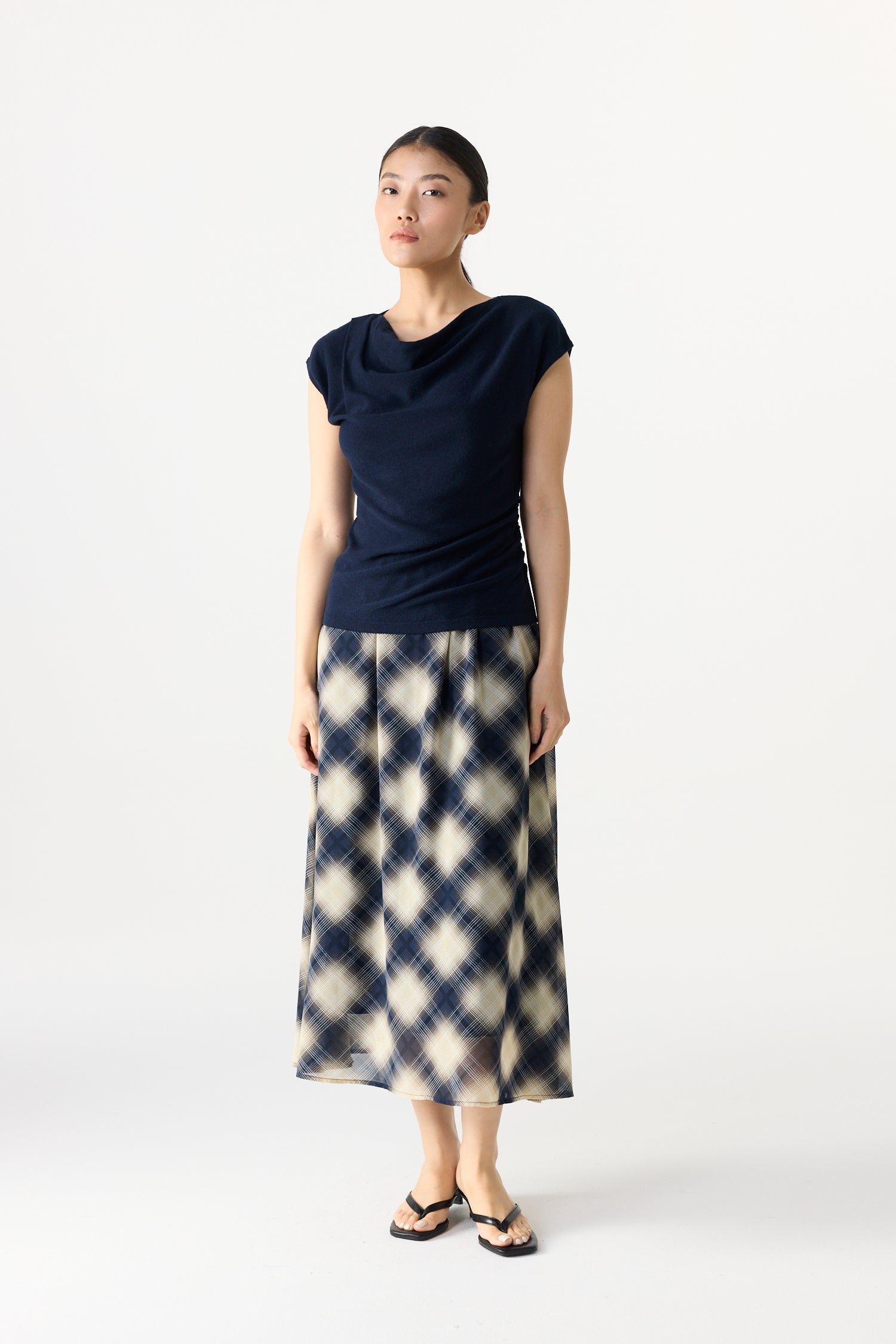 Asymmetrical Ruched Knit Top