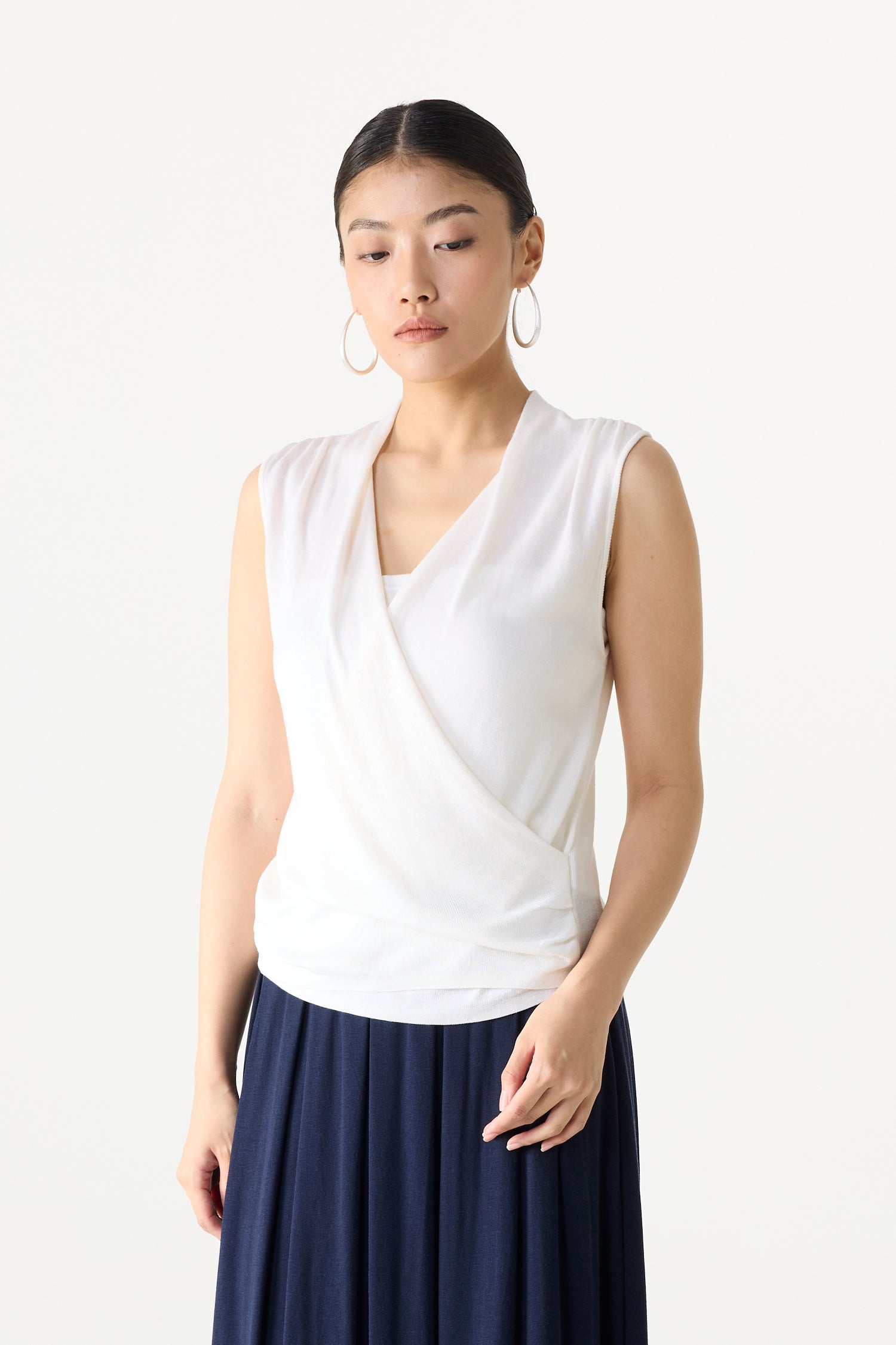 Sleeveless Wrap Knit Top