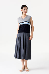 Wrap Pleated Skirt
