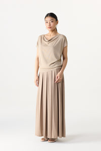 Pleated Jersey Skirt