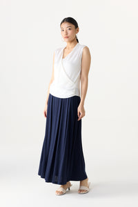 Pleated Jersey Skirt