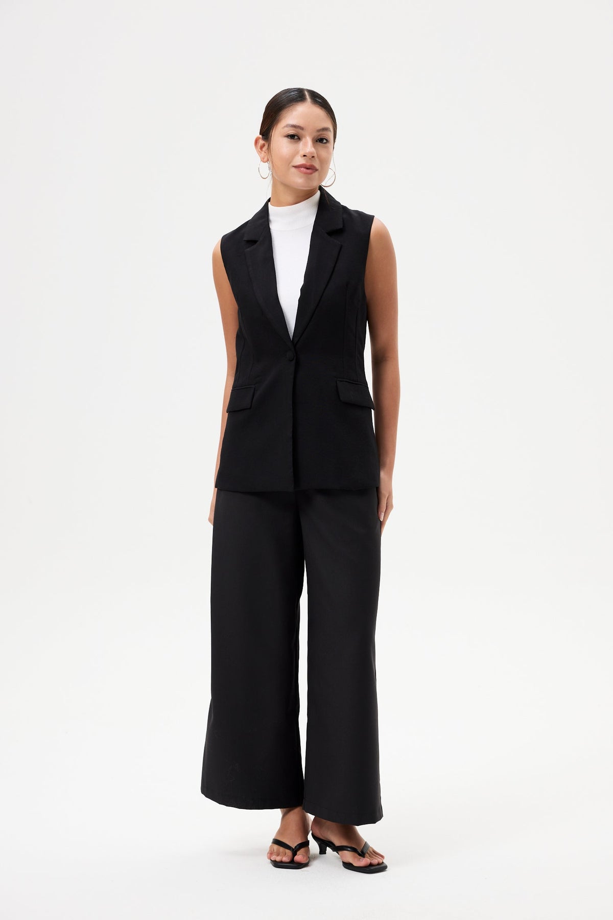 Darted Lapel Vest Top