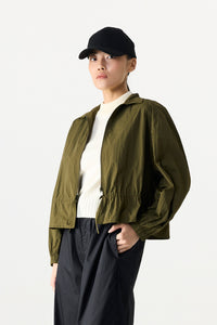 Adjustable Collar Drawstring Shirt