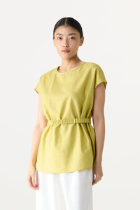 Cinched Waist Belted Top