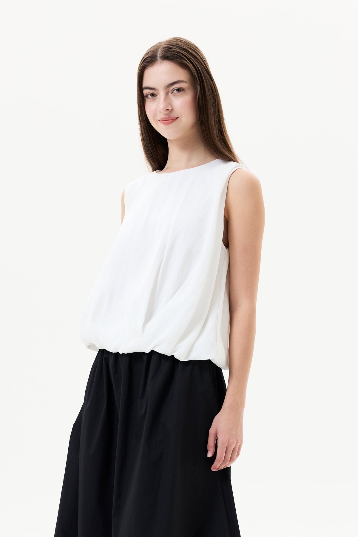 Sleeveless Pleated Top