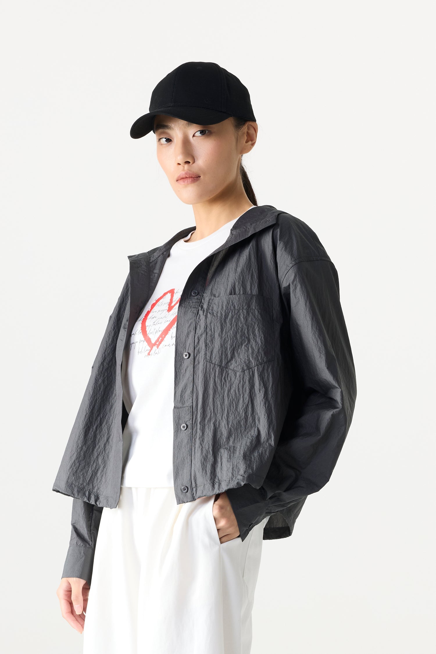 Lightweight Drawstring Hooded Top