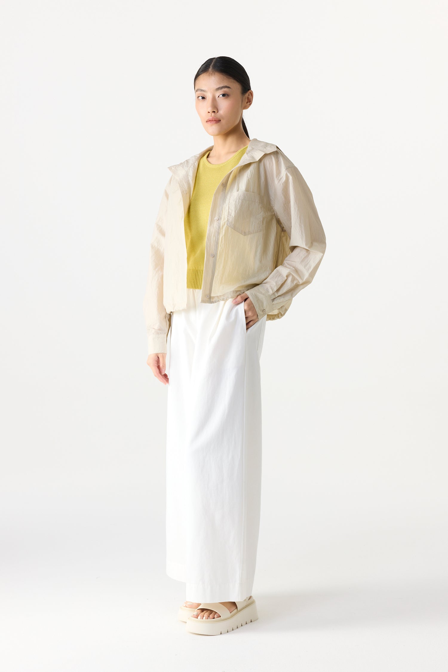 Lightweight Drawstring Hooded Top