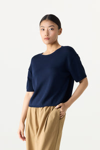 Textured Relaxed Knit Blouse
