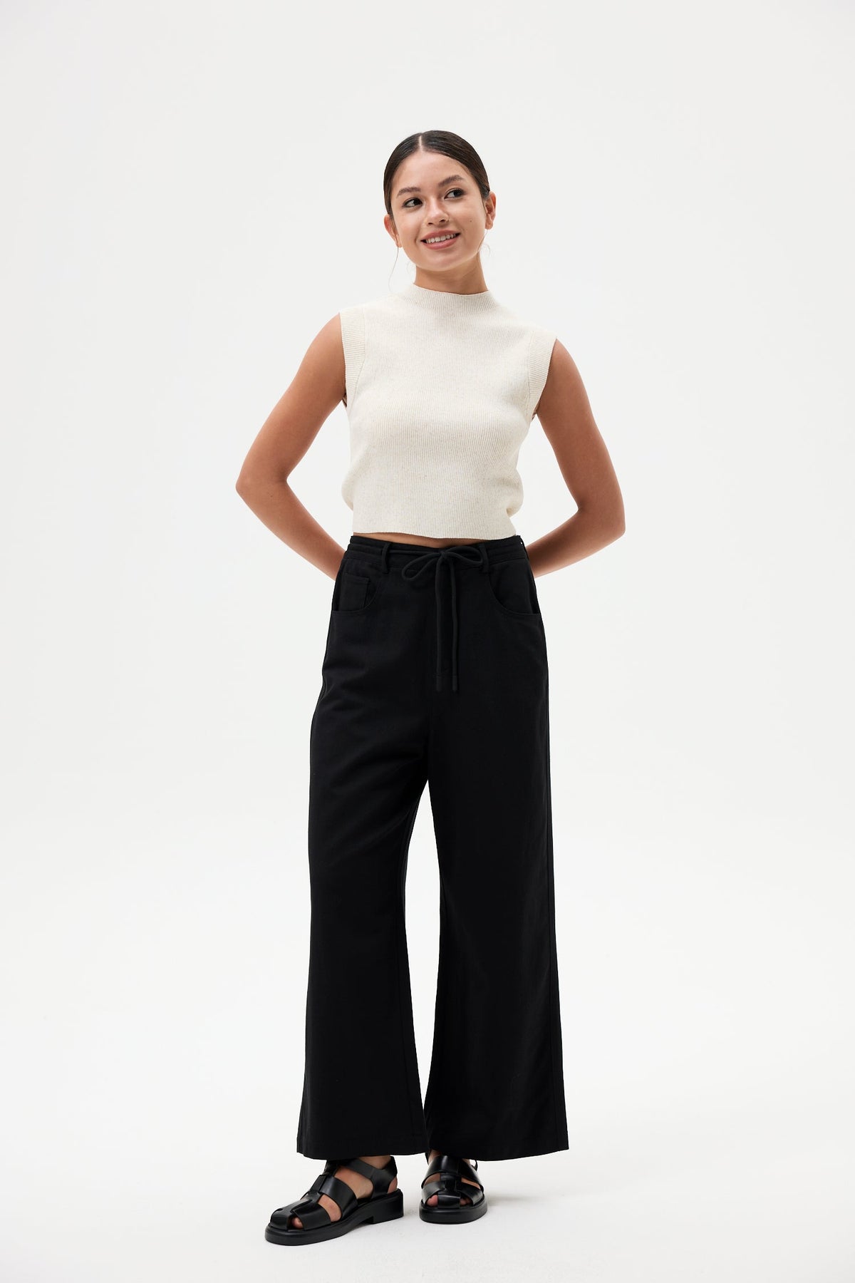 Drawstring Straight Pants