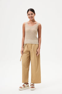 Mini Belt Straight Pants