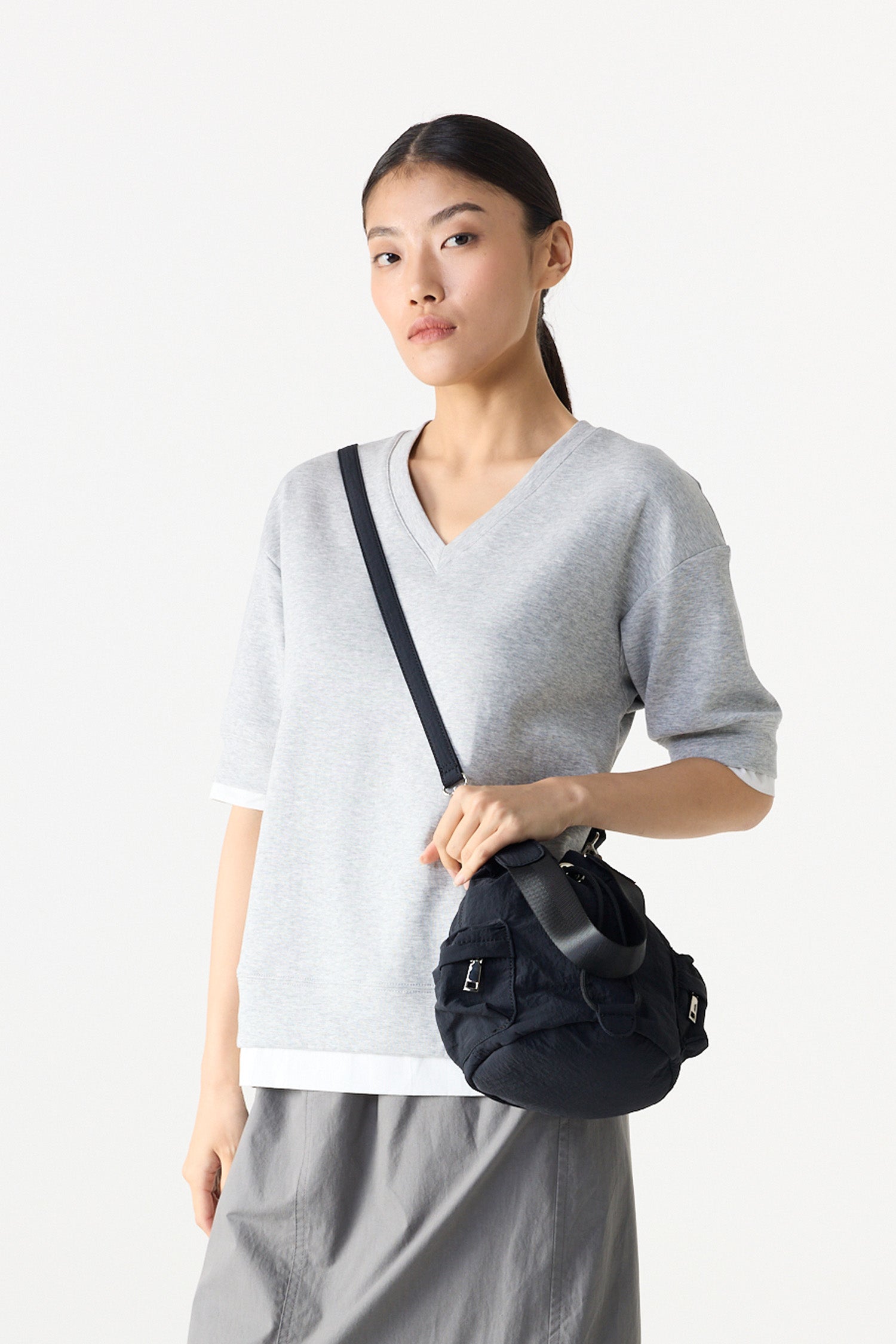 Contrast Layered V-Neck Tee