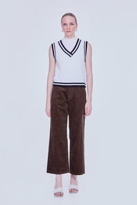 Contrast Trim Knit Vest