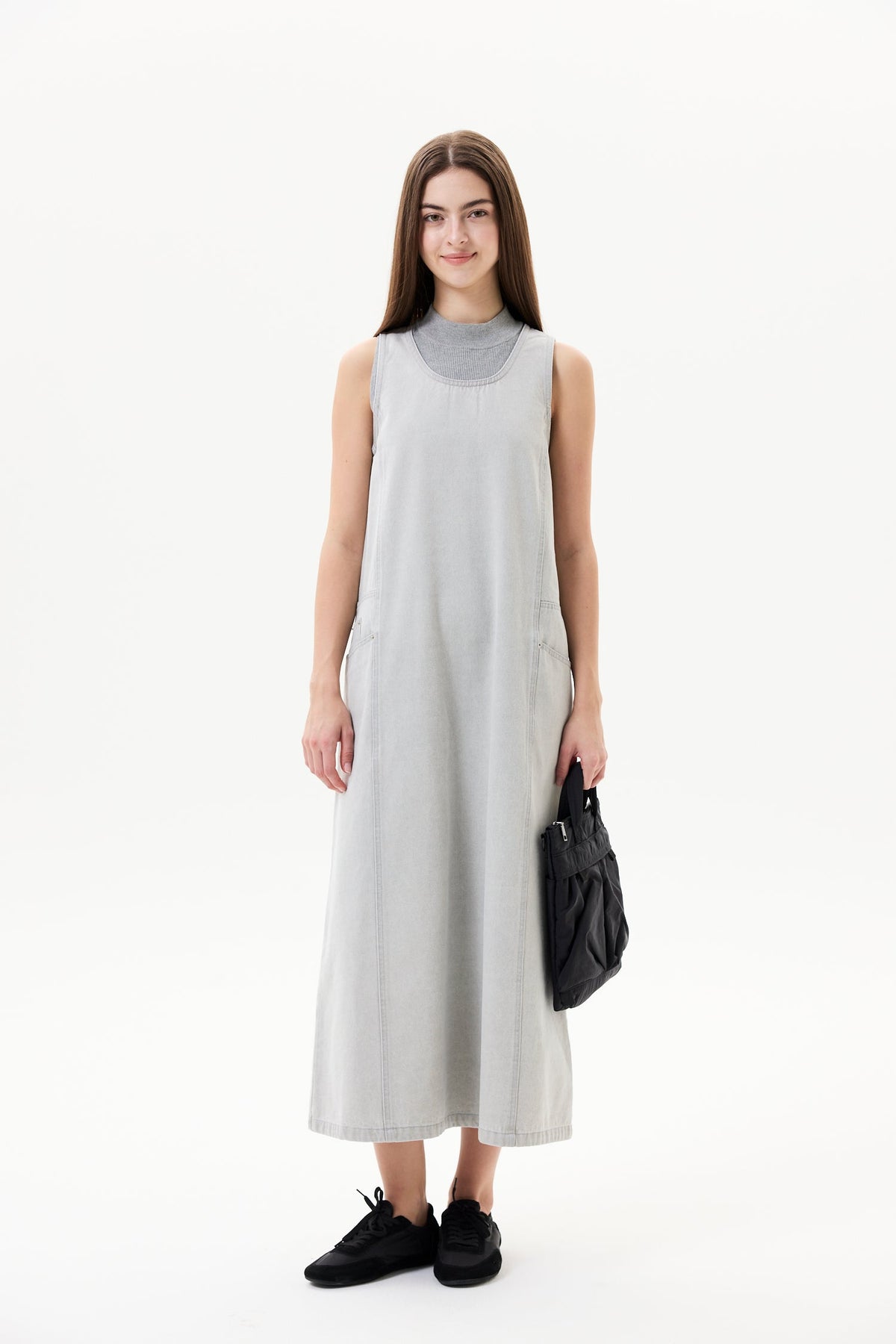 Functional Sleeveless Denim Dress