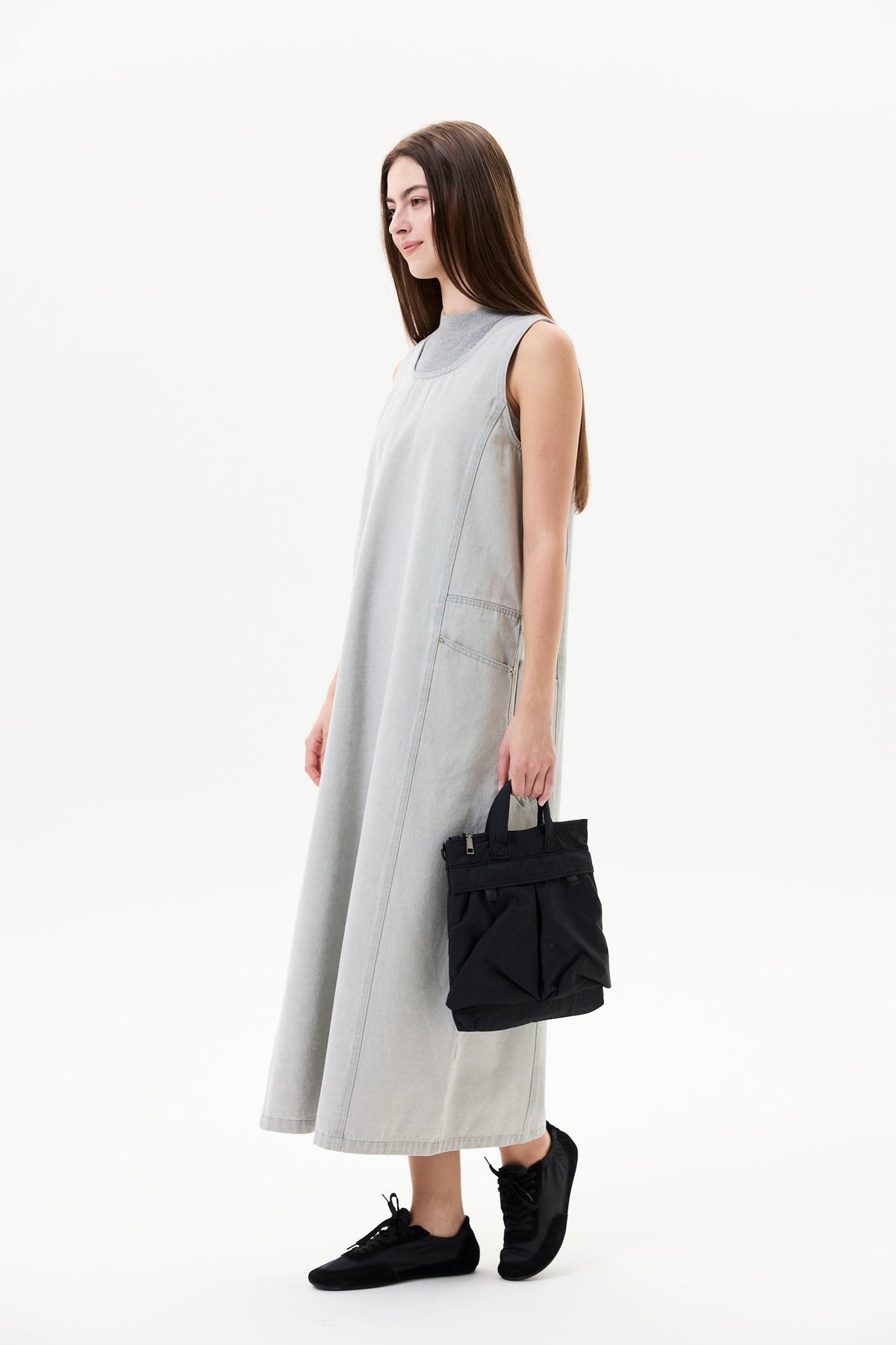 Functional Sleeveless Denim Dress