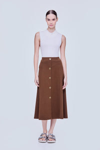 Button A-Line Skirt