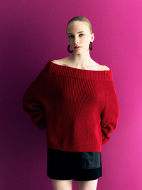 Off-Shoulder Knit Top