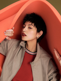 High-Neck Scrunched Jacket