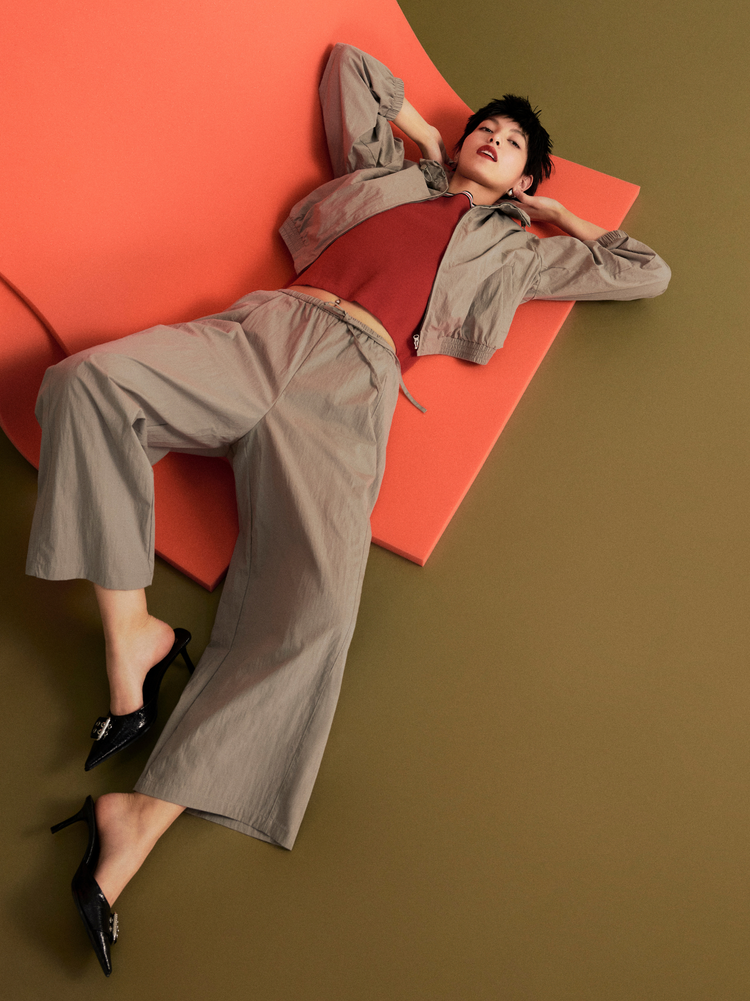 High-Neck Scrunched Jacket