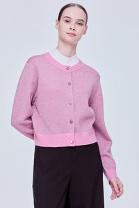 Contrast Lurex Cardigan