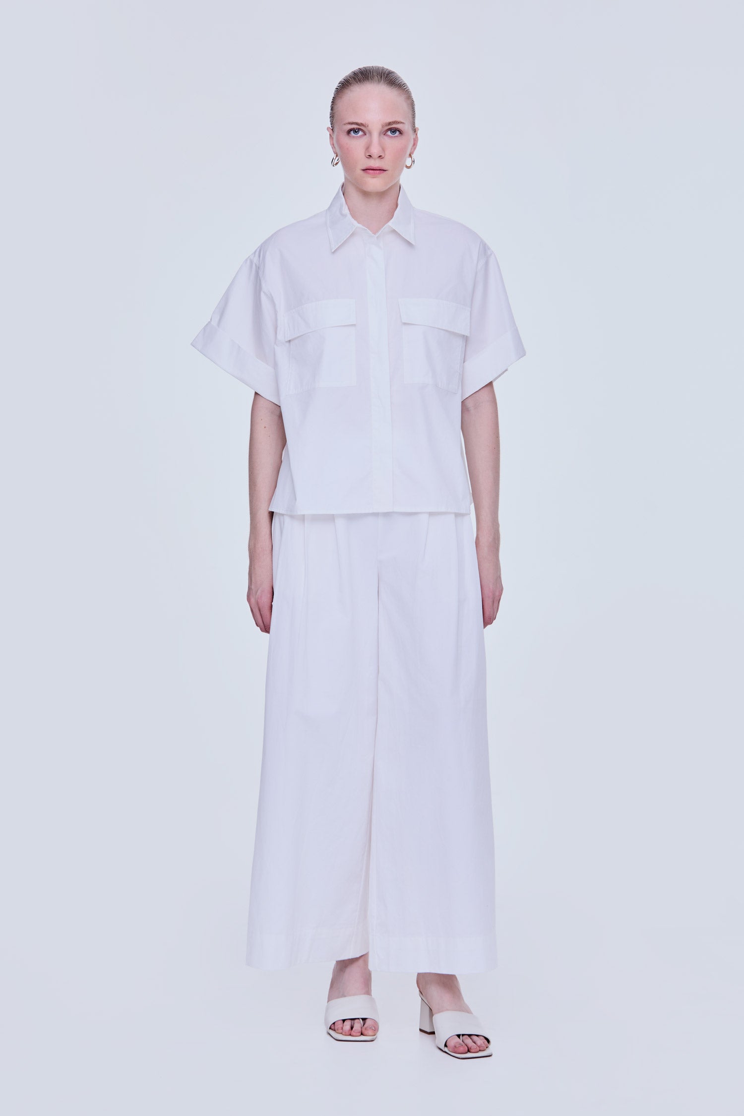 Pocketed Boxy Shirt Top