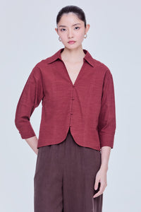 Panelled Long Sleeve Blouse