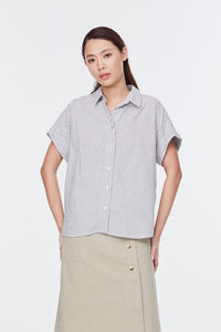 Collared Button-Down Top