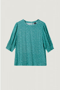 Speckle Puff-Sleeved Blouse