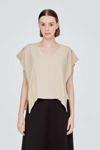 Asymmetrical Flare Panelled Top