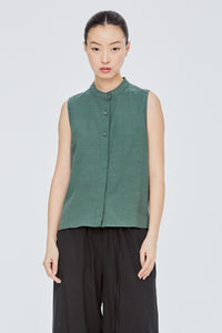 Mandarin Collar Sleeveless Top