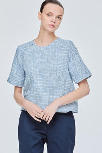 Tweed Shift Cropped Top