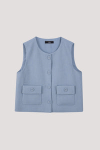 Tweed Button Front Vest