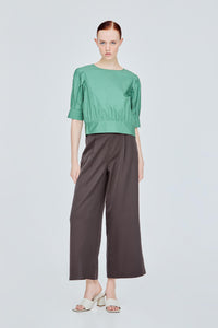 Pleated Cropped Blouse