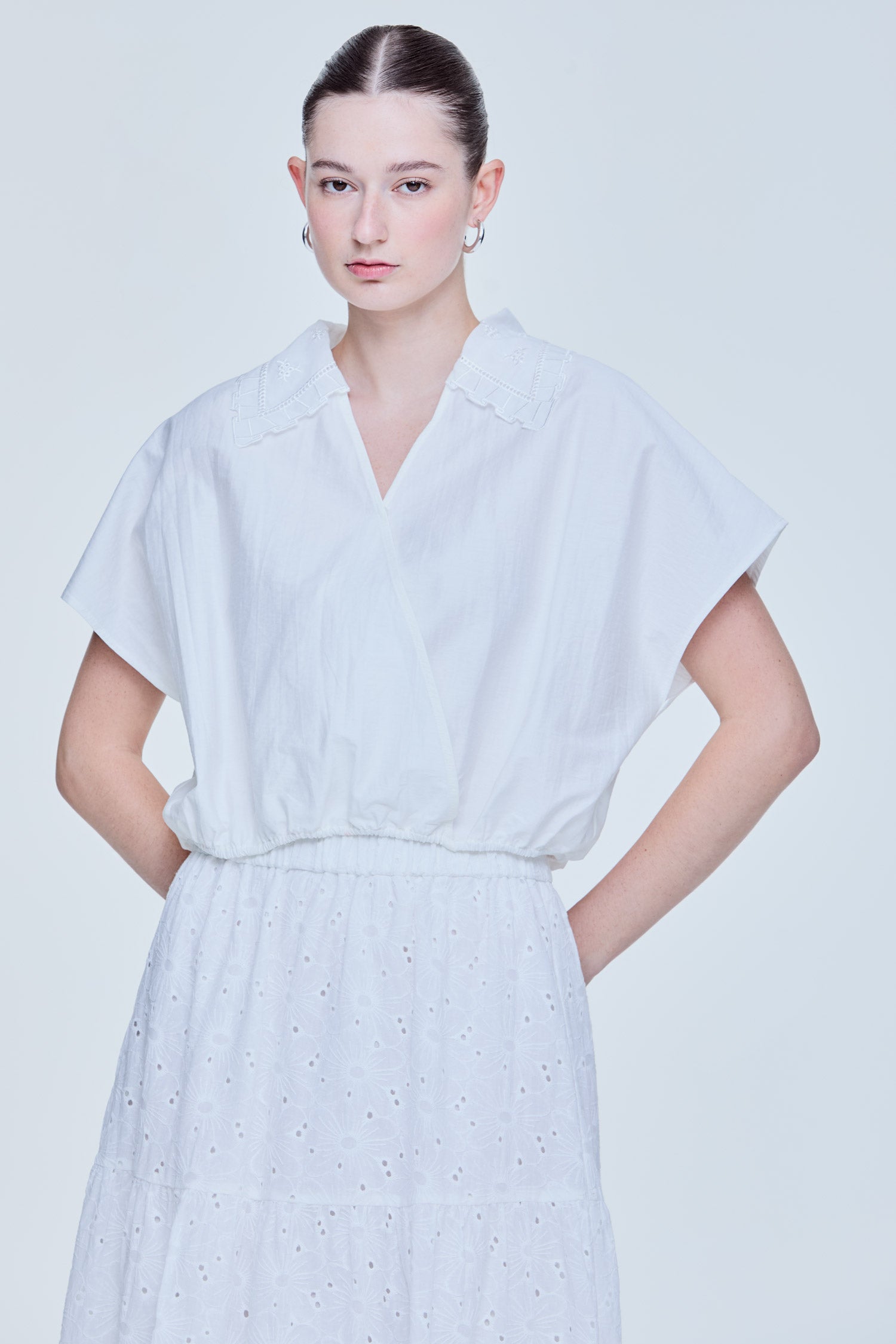 Eyelet Embroidered Tiered Skirt