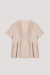 Lace Trim Empire Waist Top