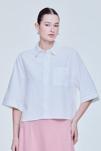 Half Sleeve Collared Blouse