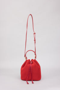 Pleated Drawcord Bucket Bag