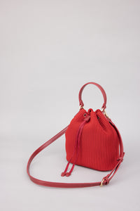 Pleated Drawcord Bucket Bag