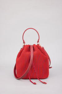 Pleated Drawcord Bucket Bag