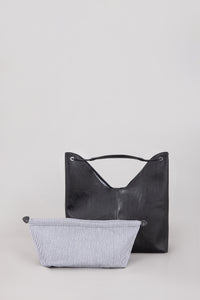 Rectangular Leather Bucket Bag