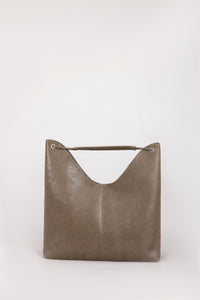 Rectangular Leather Bucket Bag