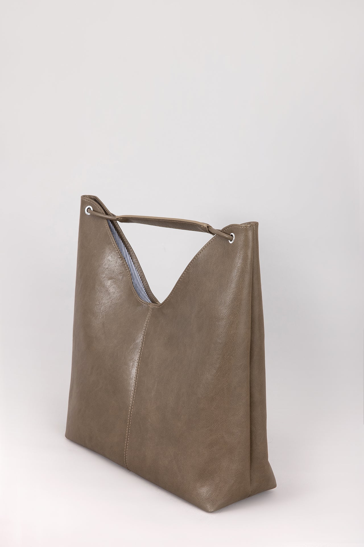 Rectangular Leather Bucket Bag