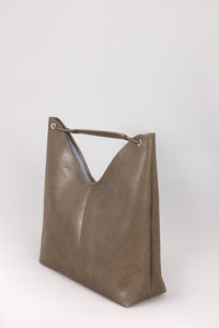 Rectangular Leather Bucket Bag