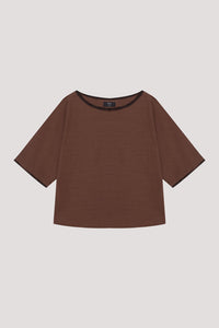 Contrast Embroidered Cropped Top