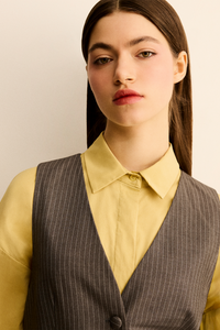 Striped Buttoned Waistcoat