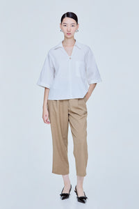 Half-Sleeve Buttoned Top