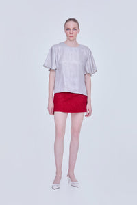 Metallic Bell Sleeves Top