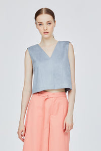 Cropped Suedette Vest