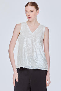 Sequin Embellished Sleeveless Top